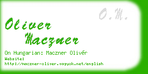oliver maczner business card